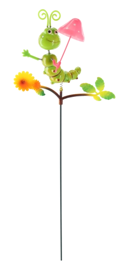 Décoration de jardin sur tige – chenille 50 cm