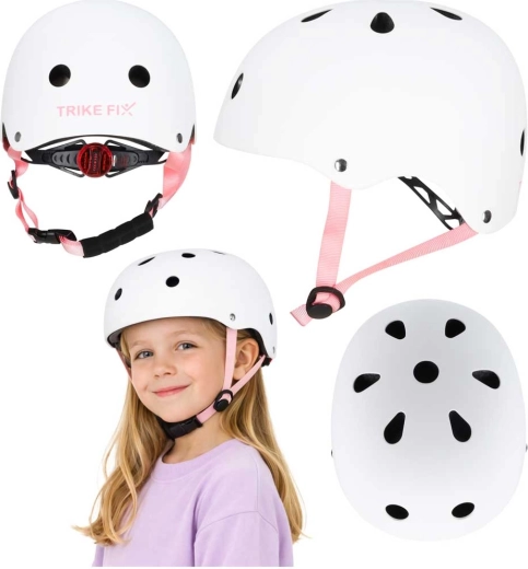 Casque cycliste enfant avec LED TRIKE FIX S 48–54 cm blanc