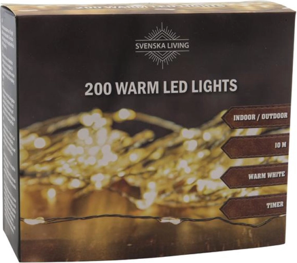 Guirlande lumineuse avec minuteur 200 LED, 10 m