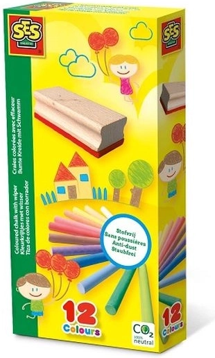 Craies de couleur SES avec éponge 12 pcs