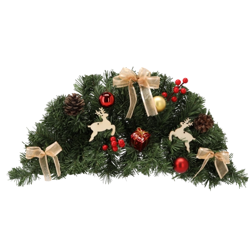 Couronne de Noël suspendue 60 cm rouge-or