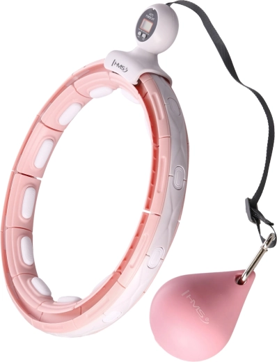 Hula hoop de massage avec poids, aimants et compteur HMS – rose