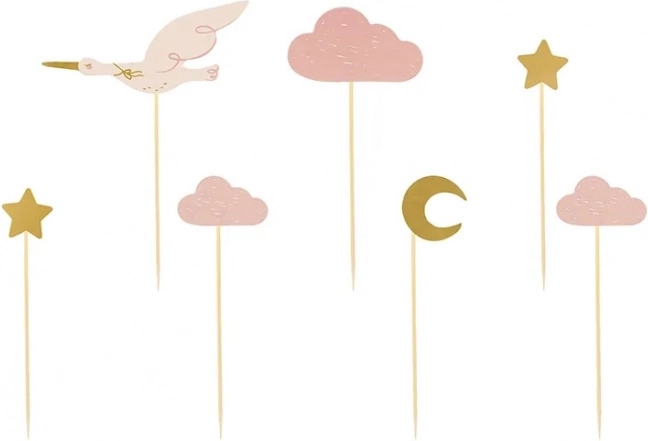 Décorations pour cupcakes – cigogne