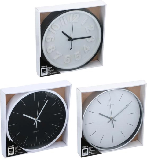Horloge murale 30 cm – assortiment de couleurs