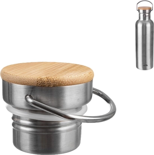 Bouchon de rechange pour gourde isotherme en acier inoxydable avec couvercle en bambou
