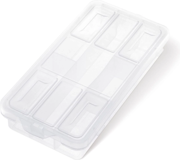 Organiseur en plastique KNOX 180 × 90 × 35 mm avec cloisons et couvercle transparent