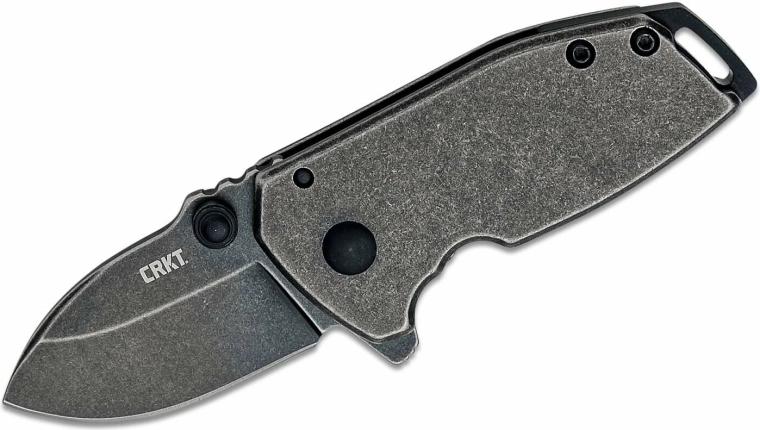 CRKT Squid Compact Black couteau de poche 4,4 cm Black Stonewash, tout métal