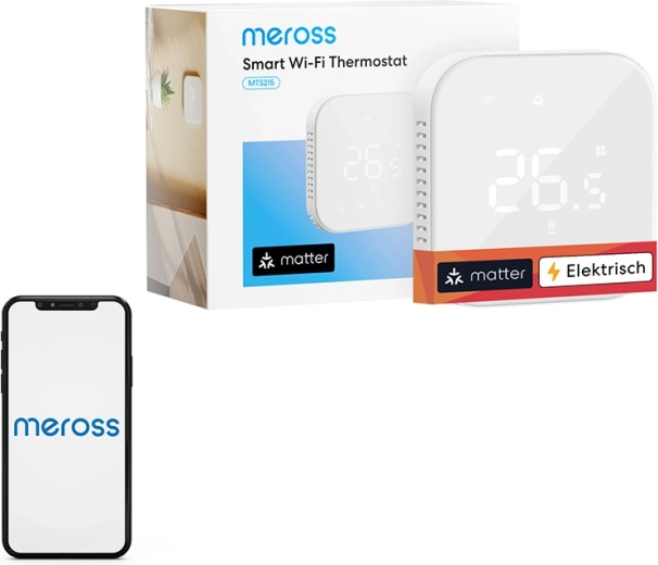 Thermostat Wi‑Fi intelligent pour chauffage par le sol MEROSS MTS215MA (Matter)