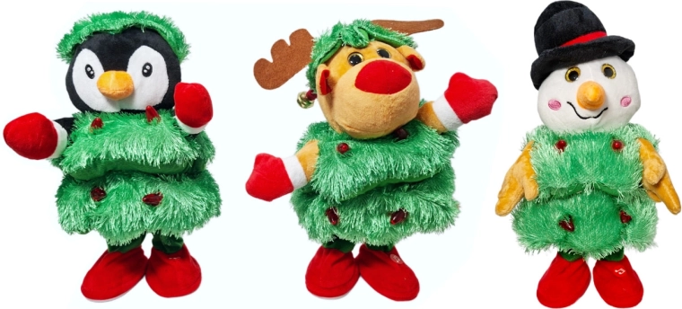 Figurine de Noël parlante et dansante avec chansons et lumières clignotantes