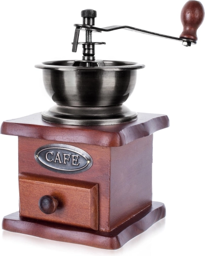 Moulin à café manuel CAFE en bois et métal avec mécanisme de broyage en céramique