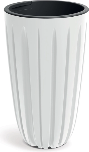 Cache-pot en plastique blanc WARIO 29 cm avec insert