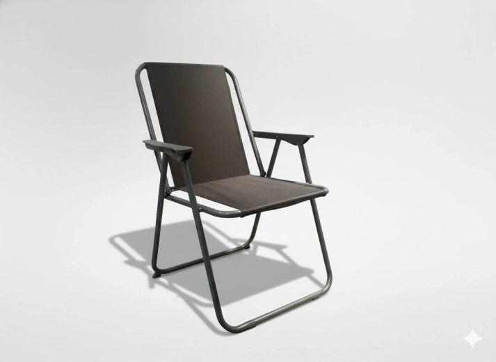 Chaise de jardin pliante grise 53 × 59 × 76 cm