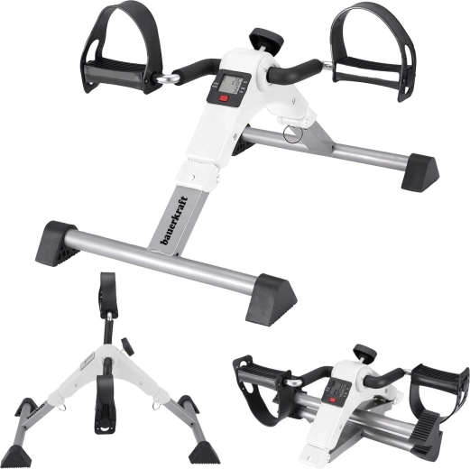 Pédalier de rééducation pliable 2-en-1 avec écran LCD blanc