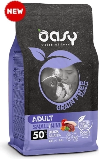 Oasy Grain Free Adult Small/Mini canard 2,5 kg