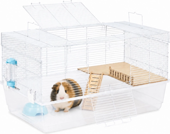 Cage Petsi pour cochons d’Inde et lapins nains 80 cm avec accessoires, blanche