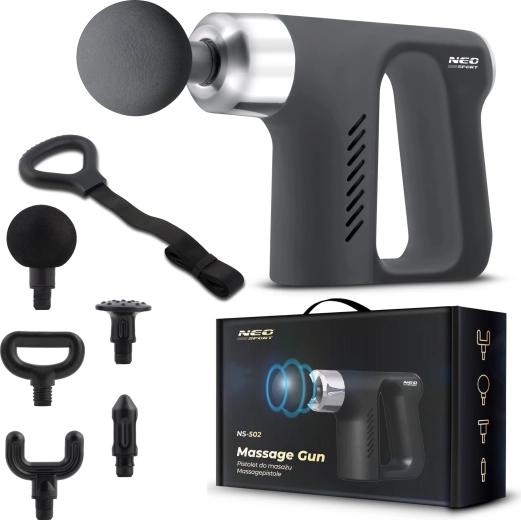 Pistolet de massage NEO Sport NS-502 avec 5 embouts et ceinture de massage – noir