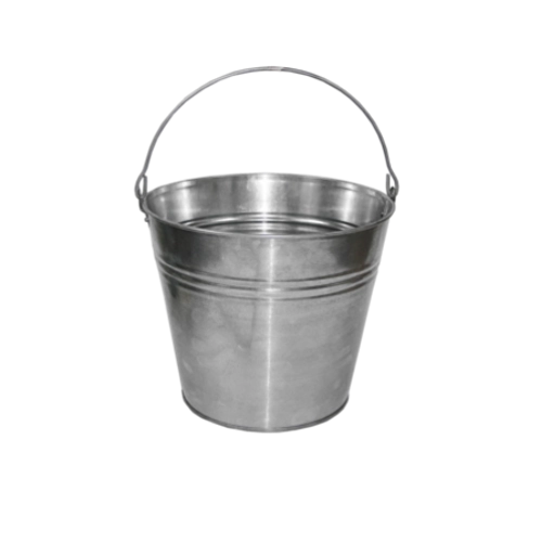 Seau galvanisé 7 l avec poignée en bois