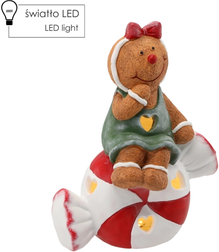 Figurine de Noël – petit bonhomme en pain d’épices avec lumière LED