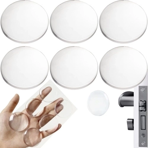 Butées murales autocollantes RUHHY – protection transparente contre les poignées et chocs (6 pcs)
