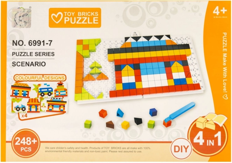 Puzzle pour enfants 4 en 1 – constructions, 248 pièces