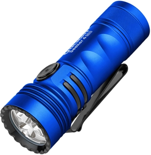 Lampe de poche OLIGHT Seeker 4 Mini bleue avec lumière UV et blanche