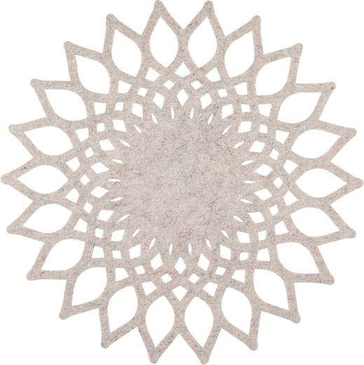 Set de table rond en feutre 38 cm – fleur beige