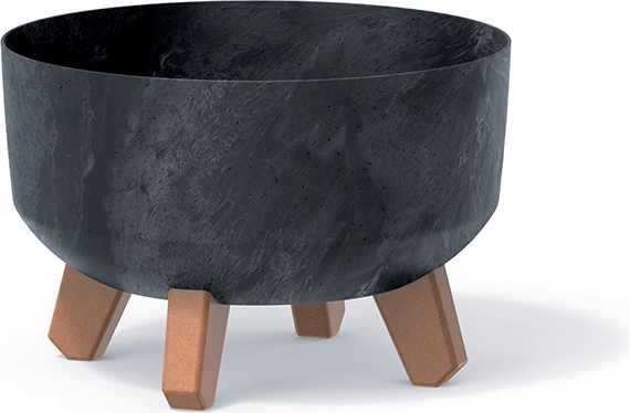 Cache-pot sur pieds effet béton 23,5 cm anthracite