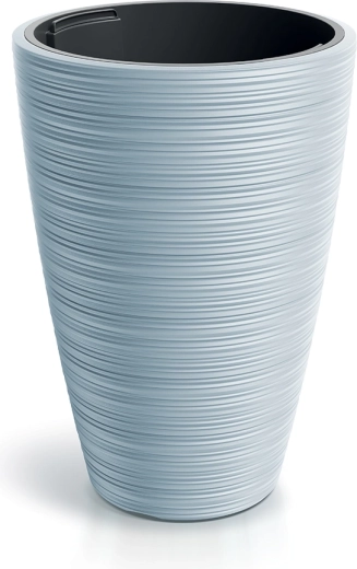 VENA ROUND pot de fleurs rond 34,9 cm gris clair avec insert