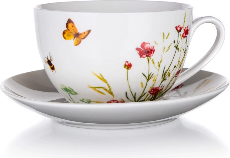 Tasse en céramique avec soucoupe 240 ml Meadow