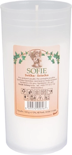 Bougie funéraire de rechange 12 cm, 150 g, blanche, 45 heures de combustion