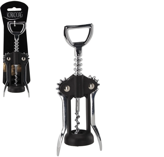 Tire-bouchon à vin en acier inoxydable à double levier