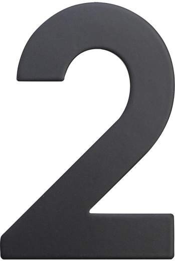 Numéro de maison 2, 75 mm, inox, noir mat