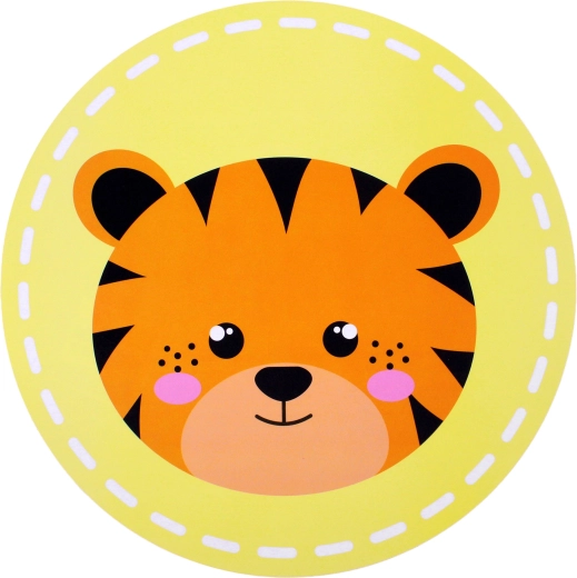 Set de table rond pour enfants en plastique avec tigre 38 cm