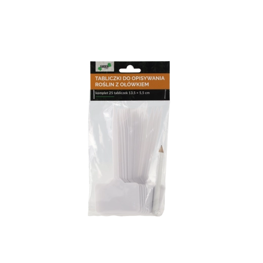 Lot de 25 étiquettes de jardin en plastique blanches avec crayon 13,5 × 5,5 cm