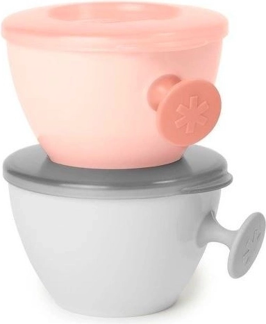 Lot de bols Easy-Grab gris/Corail doux