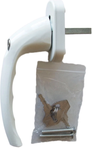 Poignée en aluminium verrouillable pour fenêtres et portes en PVC RICHTER – blanche