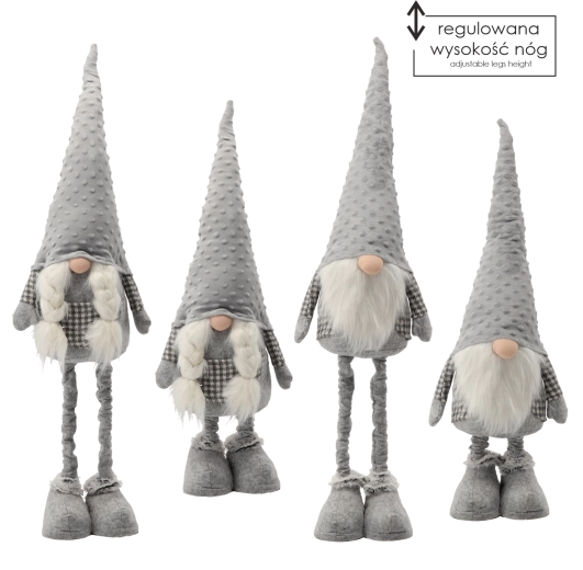 Lutin de Noël en textile avec jambes réglables 70–96 cm - 1 pièce