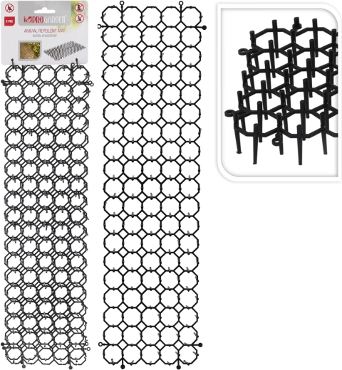 Tapis à pointes anti-animaux, noir, 48 × 13 × 3 cm, 2 pcs