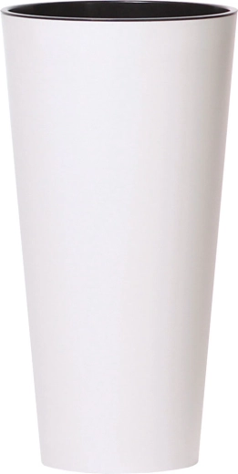 Pot de fleurs Tubus Slim avec insert blanc mat 20 cm