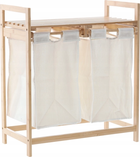 Étagère en bambou avec deux paniers 64 × 33 × 73 cm