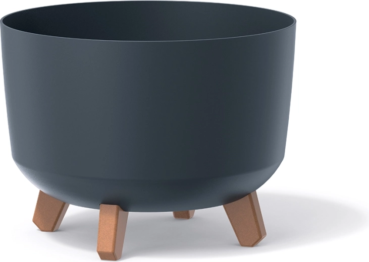 Cache-pot sur pieds Gracia Eco Wood 23,5 cm anthracite