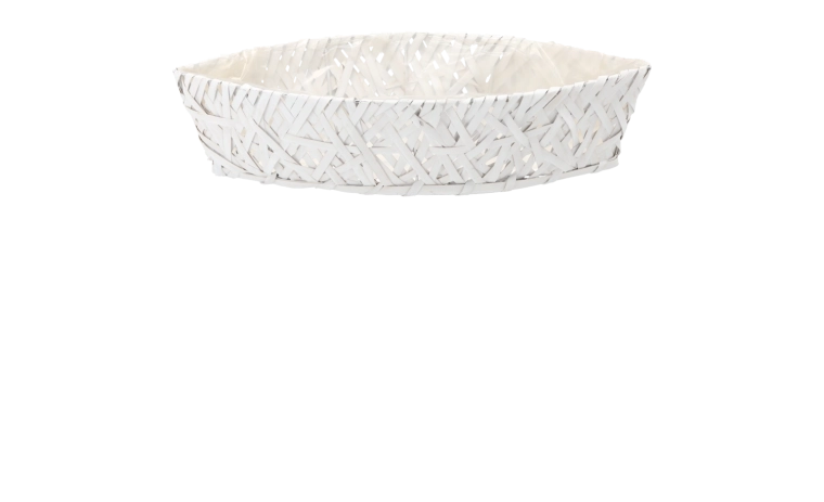 Cache-pot en bois en forme de barque 42 × 16 × 9 cm blanc