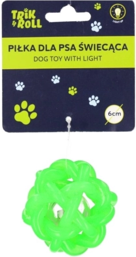 Balle lumineuse pour chien verte 6 cm