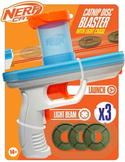 Nerf Cat blaster interactif pour chats avec disques à l’herbe à chat 20 cm