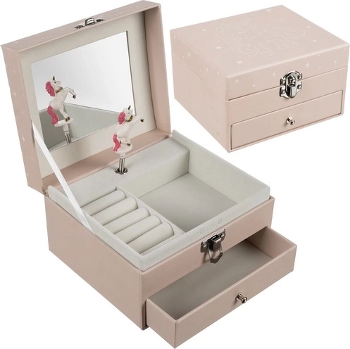 Boîte à bijoux avec boîte à musique licorne pour filles - 1 pièce