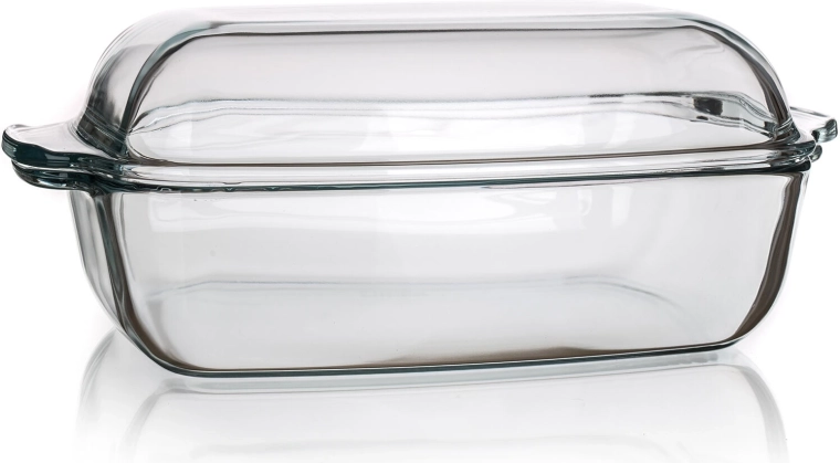 Plat rectangulaire en verre avec couvercle 5,5 l