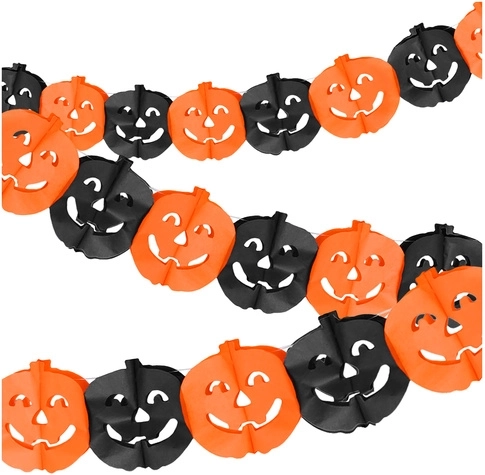 Guirlande d'Halloween en papier avec citrouilles Glimz 3 m