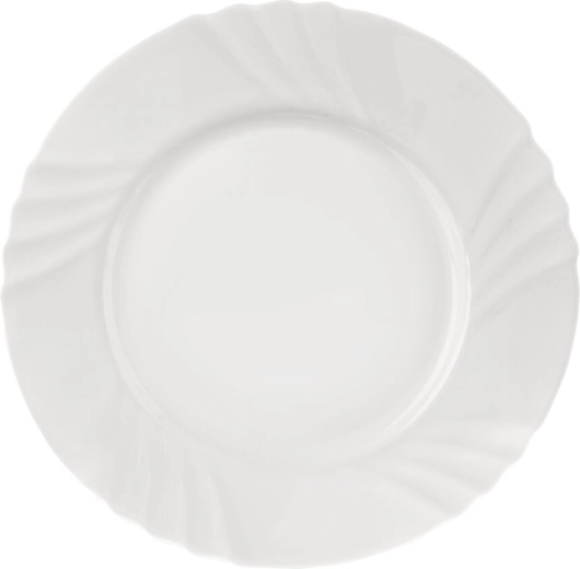Assiette à dessert LUNA en verre opale 20 cm, décor ondulations