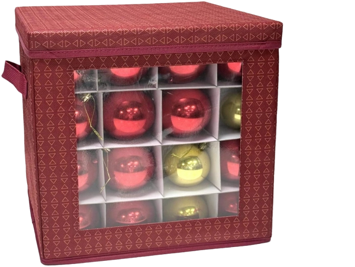Organiseur de rangement pour décorations de Noël rouge 33 × 33 × 33 cm - 1 pièce