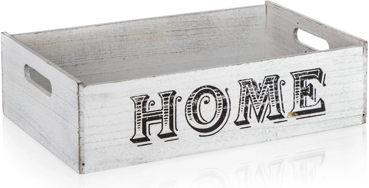 Caisse décorative en bois HOME 41 × 25 × 11 cm